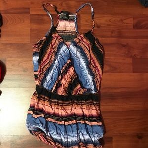 Forever 21 Striped Colorblocking Romper